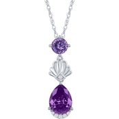 Enchanted Disney Sterling Silver Amethyst and White Topaz Ariel Shell Pendant