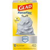 Glad ForceFlex Plus Odor Shield Tall Kitchen Drawstring 13 gal. Bags 40 Ct.