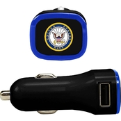 QuikVolt 2 Port USB Car Charger with Military Branch Logo