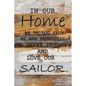 Uniformed Navy In Our Home 12 x 18 in. Reclaimed Wood Sign