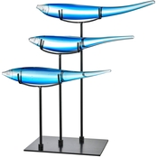 Dale Tiffany Aquatic 3 pc. Blue Fish Figurine