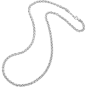 Sterling Silver 22 in. Round Wheat Necklace