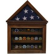 DomEx Hardwoods Flag Case and Coin Display Combo
