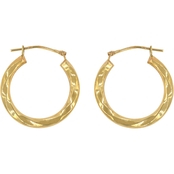 14K Yellow Gold Twisted Hoops