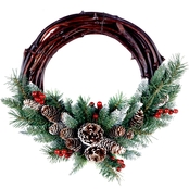 National Tree Co. 16 in. Frosted Berry Grapevine Wreath