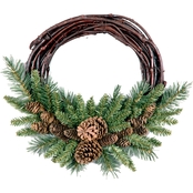 National Tree Co. 16 in. Pine Cone Grapevine Wreath