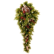 National Tree Co. 36 in. Frosted Berry Teardrop with Battery Operated White LEDs
