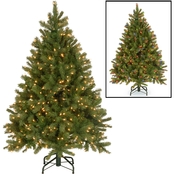 National Tree Company 4.5 ft. Downswept Douglas Fir Tree Dual Color LED Lights