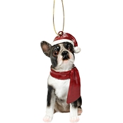 Design Toscano Boston Terrier Holiday Dog Ornament Sculpture