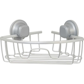 Zenna Home NeverRust Aluminum Suction Corner Shower Basket