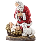 Josephs Studio Kneeling Santa with Baby Jesus Christmas Ornament 
