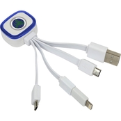 QuikVolt Atlantic Resolve Tri Charge Cable with Lightning Adapter