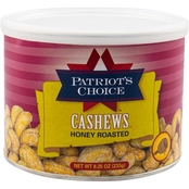 Patriot's Choice Honey Roasted Cashews 8.25 oz.