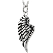 Shields of Strength Stainless Steel Angel Wing Necklace Psalm 34:7