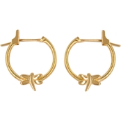14K Yellow Gold 14mm Click Hoops with Dragonfly