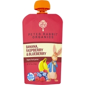 Peter Rabbit Organics 4 oz. Banana Raspberry and Blueberry Fruit Snack Pouch