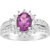 Sterling Silver Amethyst and White Topaz Ring