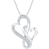 Sterling Silver Diamond Accent Heart Pendant 18 In.