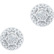 Sterling Silver Diamond Accent Fashion Earrings
