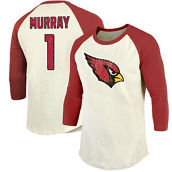 Men's Fanatics Branded Kyler Murray Cream/Cardinal Arizona Cardinals Vintage Player Name & Number Raglan 3/4-Sleeve T-Shirt