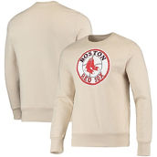 Men's Majestic Threads Oatmeal Boston Red Sox Fleece Pullover Sweatshirt
