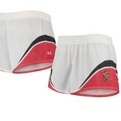 Under Armour Women's White/Red Maryland Terrapins Mesh Shorts