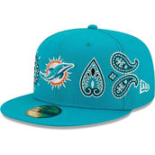 Men's New Era Aqua Miami Dolphins Bandana 59FIFTY Fitted Hat