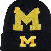 Youth New Era Navy Michigan Wolverines Logo Whiz Cuffed Knit Hat