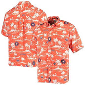 Men's Reyn Spooner Orange/Navy Houston Astros Vintage Short Sleeve Button-Up Shirt