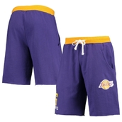 Men's LeBron James Purple Los Angeles Lakers Name & Number French Terry Shorts