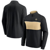 Men's Fanatics Branded Black/Gold New Orleans Saints Block Party Quarter-Zip Jacket