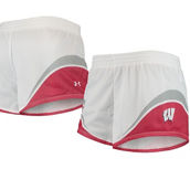 Under Armour Women's White/Red Wisconsin Badgers Mesh Shorts
