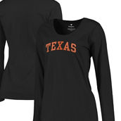 Women's Fanatics Branded Black Texas Longhorns Arch Long Sleeve T-Shirt