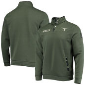 Men's Colosseum Olive Texas Longhorns OHT Military Appreciation Digital Camo Quarter-Snap Jacket