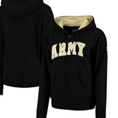 Women's Stadium Athletic Black Army Black Knights Helmet Arched Name Full-Zip Sweatshirt