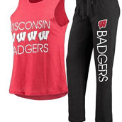 Women's Concepts Sport Black/Red Wisconsin Badgers Tank Top & Pants Sleep Set