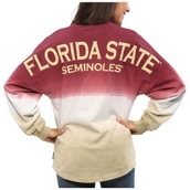Women's Garnet Florida State Seminoles Ombre Long Sleeve Dip-Dyed Spirit Jersey