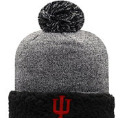 Women's Top of the World Black Indiana Hoosiers Snug Cuffed Knit Hat with Pom