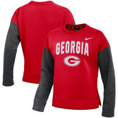 Women's Nike Red/Charcoal Georgia Bulldogs Campus Dolman Pullover Sweatshirt