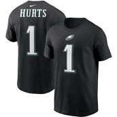 Nike Men's Jalen Hurts Black Philadelphia Eagles Player Name & Number T-Shirt