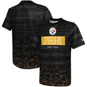 Men's New Era Black Pittsburgh Steelers Combine Authentic Sweep T-Shirt
