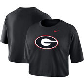 Women's Nike Black Georgia Bulldogs Cropped Performance T-Shirt