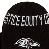 New Era Men's Black Baltimore Ravens Team Social Justice Cuffed Knit Hat