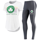 Women's Concepts Sport White/Charcoal Boston Celtics Sonata T-Shirt & Leggings Set