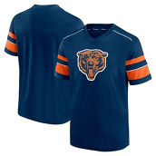 Men's Fanatics Branded Navy Chicago Bears Textured Throwback Hashmark V-Neck T-Shirt
