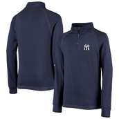 Youth Stitches Navy New York Yankees Raglan Quarter-Zip Jacket