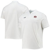 Men's Under Armour White Auburn Tigers 2021 Sideline Motivate Short Sleeve Quarter-Zip Polo