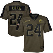 Youth Nike Nick Chubb Olive Cleveland Browns 2021 Salute To Service Game Jersey