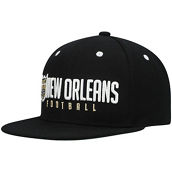 Youth Mitchell & Ness Black New Orleans Saints Retro Stacked Snapback Hat