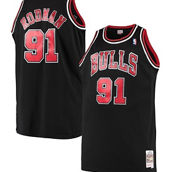 Men's Mitchell & Ness Dennis Rodman Black Chicago Bulls Big & Tall Hardwood Classics Swingman Jersey
